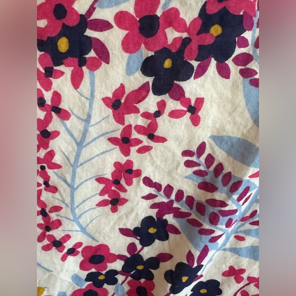 Talbots Floral Ruffle Neck‎ Blouse - Picture 2 of 7